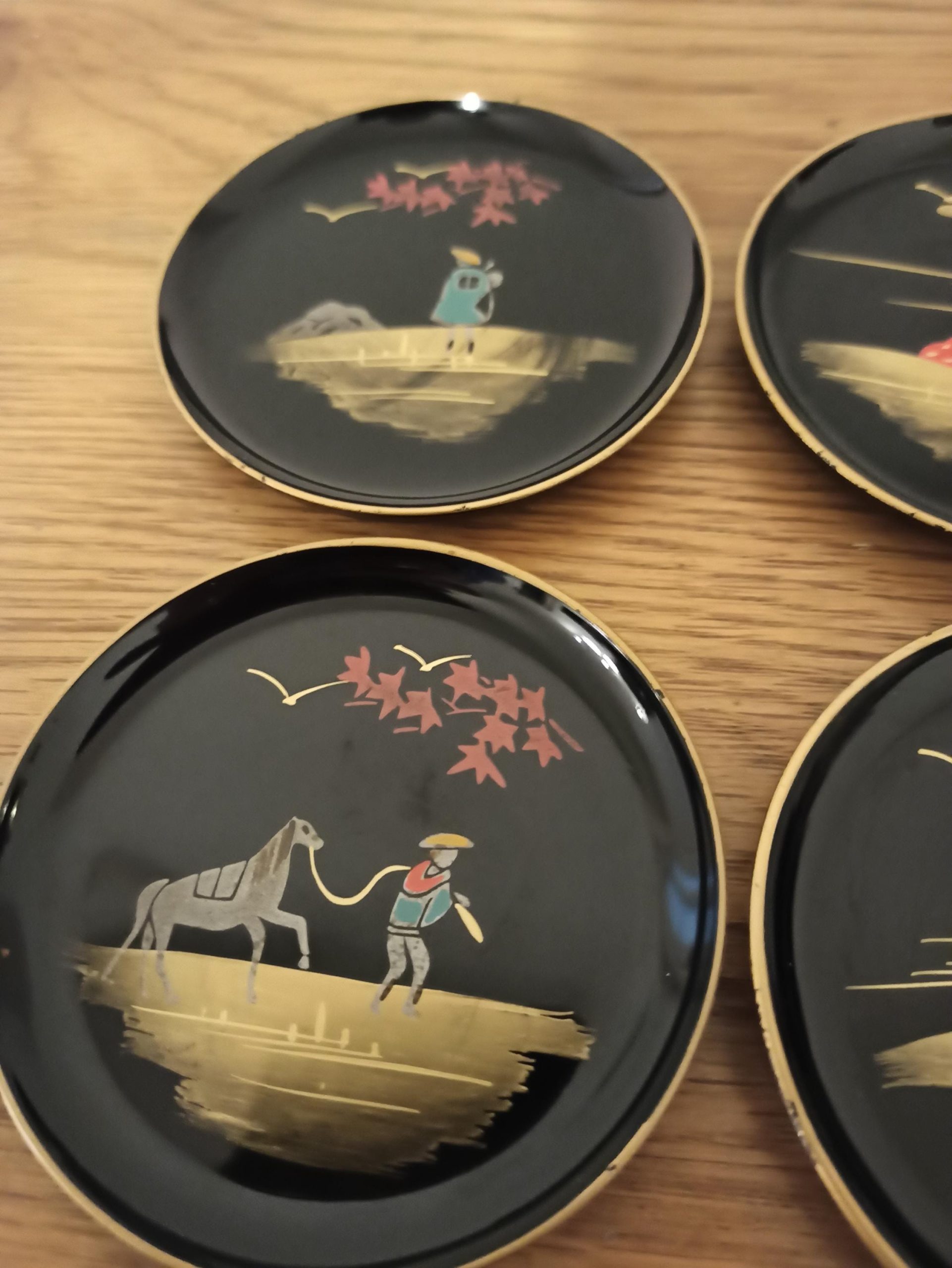 Sets of Japanese Laquered Coasters. Vintage. Good Condition. - Image 9