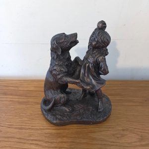 Vintage Sarah & Sam Figurine. Cold Painted Bronze Resin. A. Wynne. Heredities.