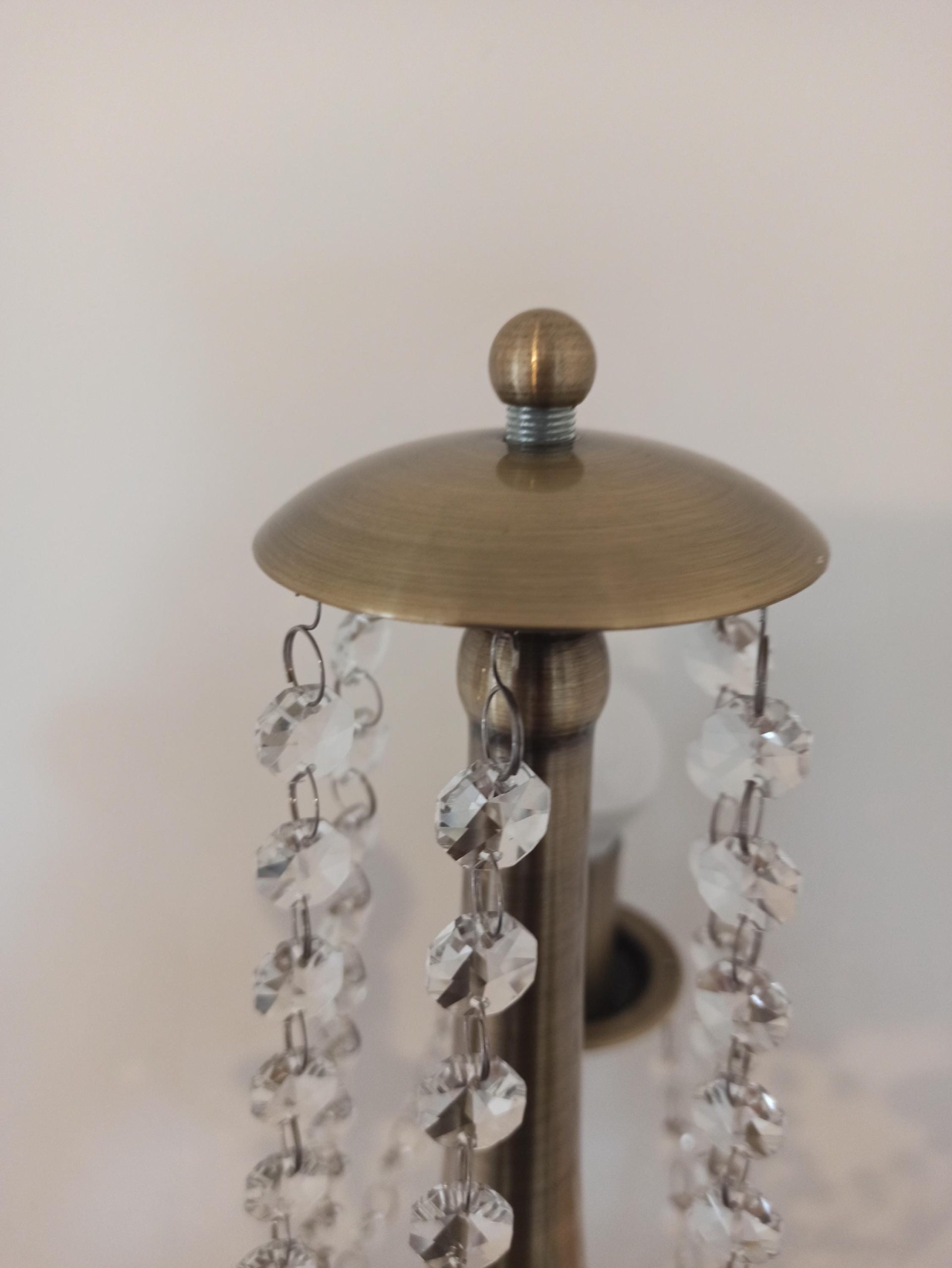 Polished Brass Table Lamp. Chandelier Style. Glass Bead Droplets. - Image 10