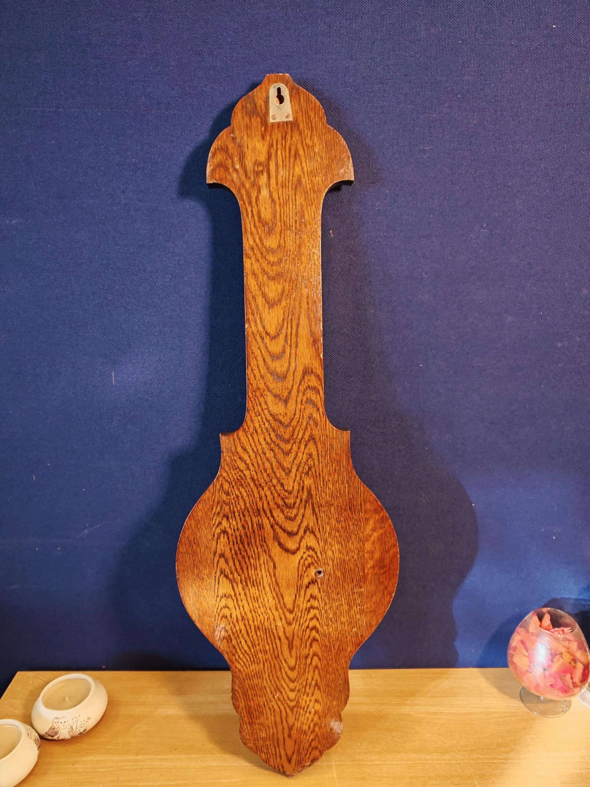 Antique Large Oak Aneroid Wall Barometer, Working. Early-mid 20th Century - Heavy - Very Good Condition - Image 8