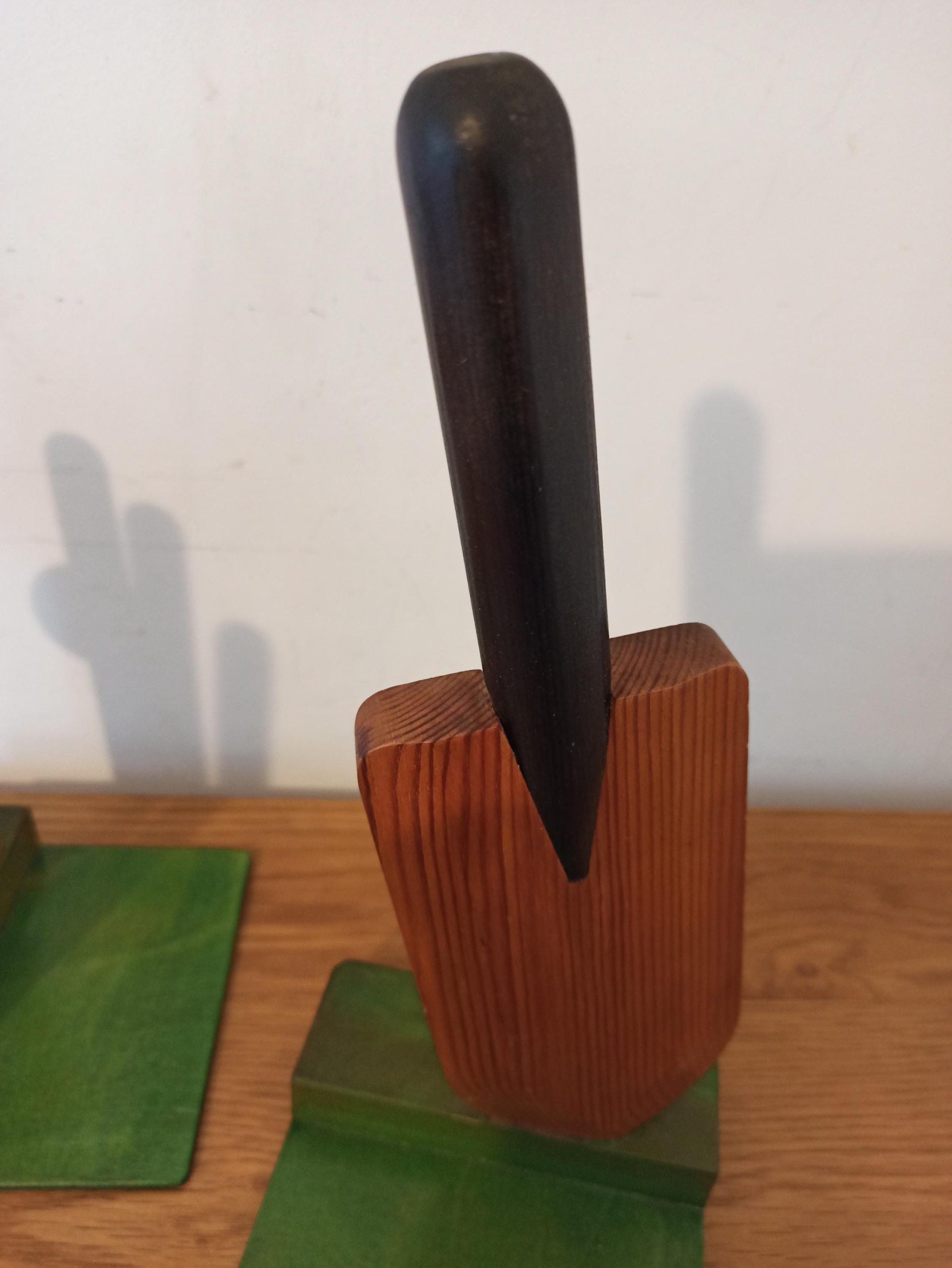 Vintage Wooden Bookends. Wayne Dove Design. Cricket Theme. - Image 5