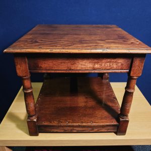 Vintage Oak Cube Side Table (likely 30s) - Very Good Condition - 54cm Depth and Width - 46cm Tall - Heavy