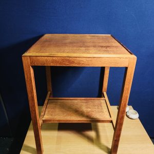 Vintage Square Mid-brown Table - 1940s Wartime Government Utility Furniture Scheme - 51cm Depth and Width - 61cm Tall - Good Condition