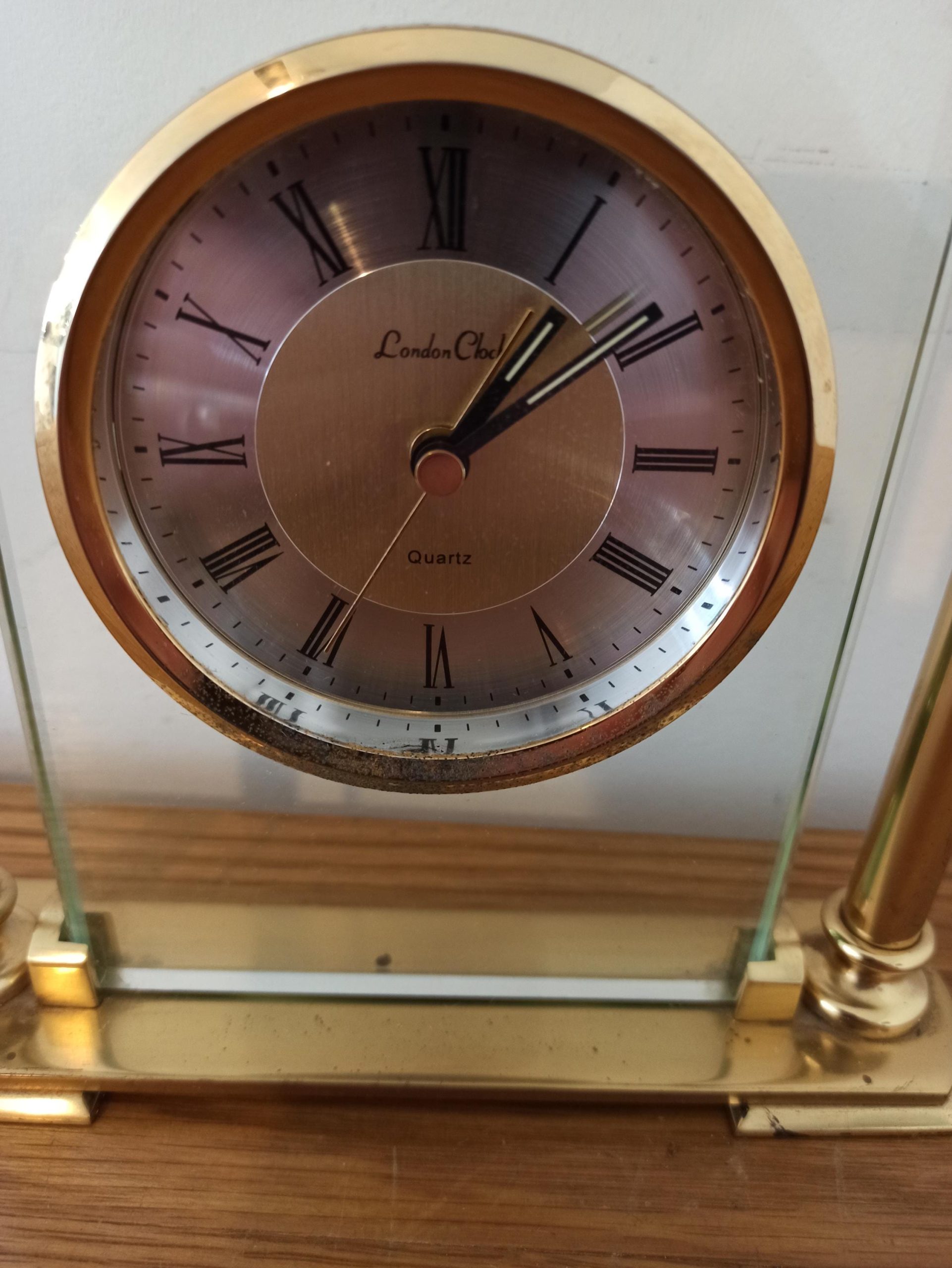 Brass Mantle Clock. Battery Operated. Quartz. London Clock. With Alarm. - Image 3