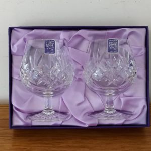 Caithness Lead Crystal Brandy Glasses. Boxed. Vintage. Very Good Condition. Unused.