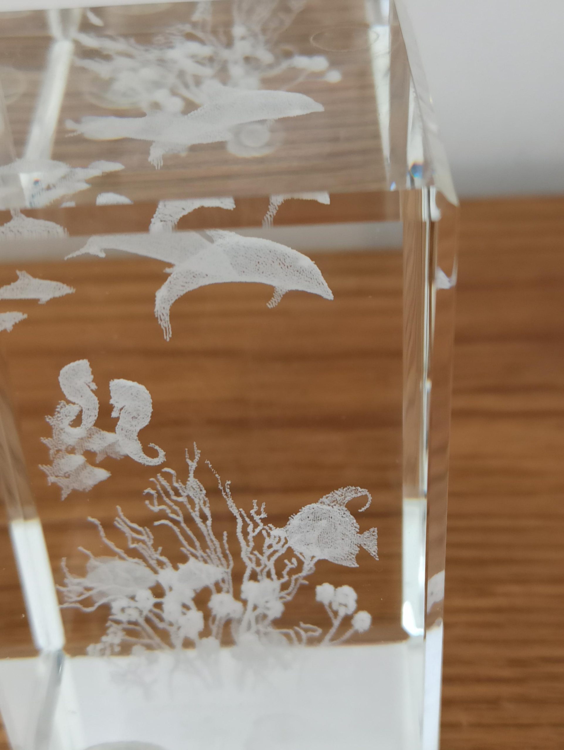 Crystal Impressions Paperweight Glasses. Very Good Condition. Ocean Scene and Bird Scene. - Image 7