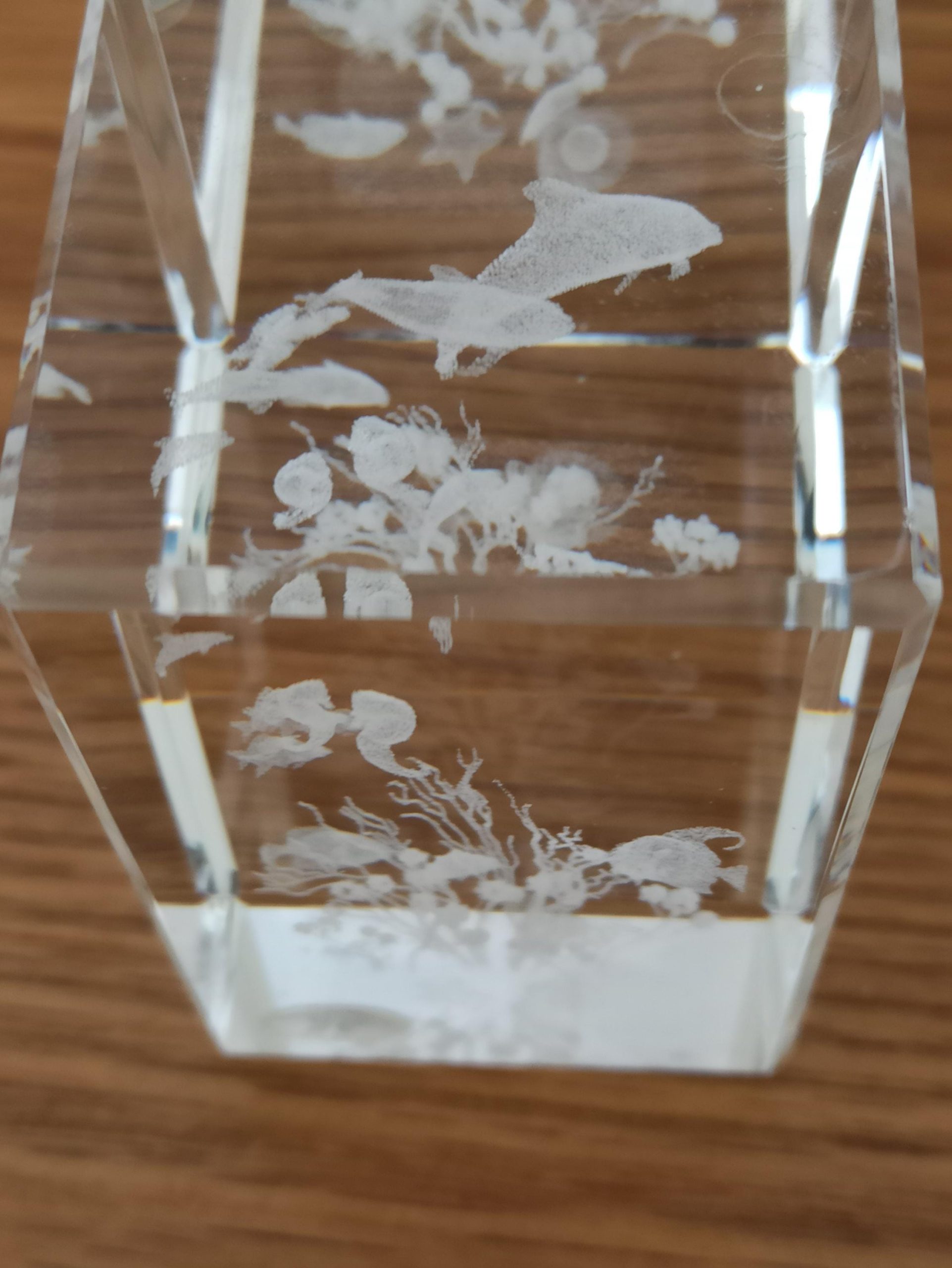 Crystal Impressions Paperweight Glasses. Very Good Condition. Ocean Scene and Bird Scene. - Image 10