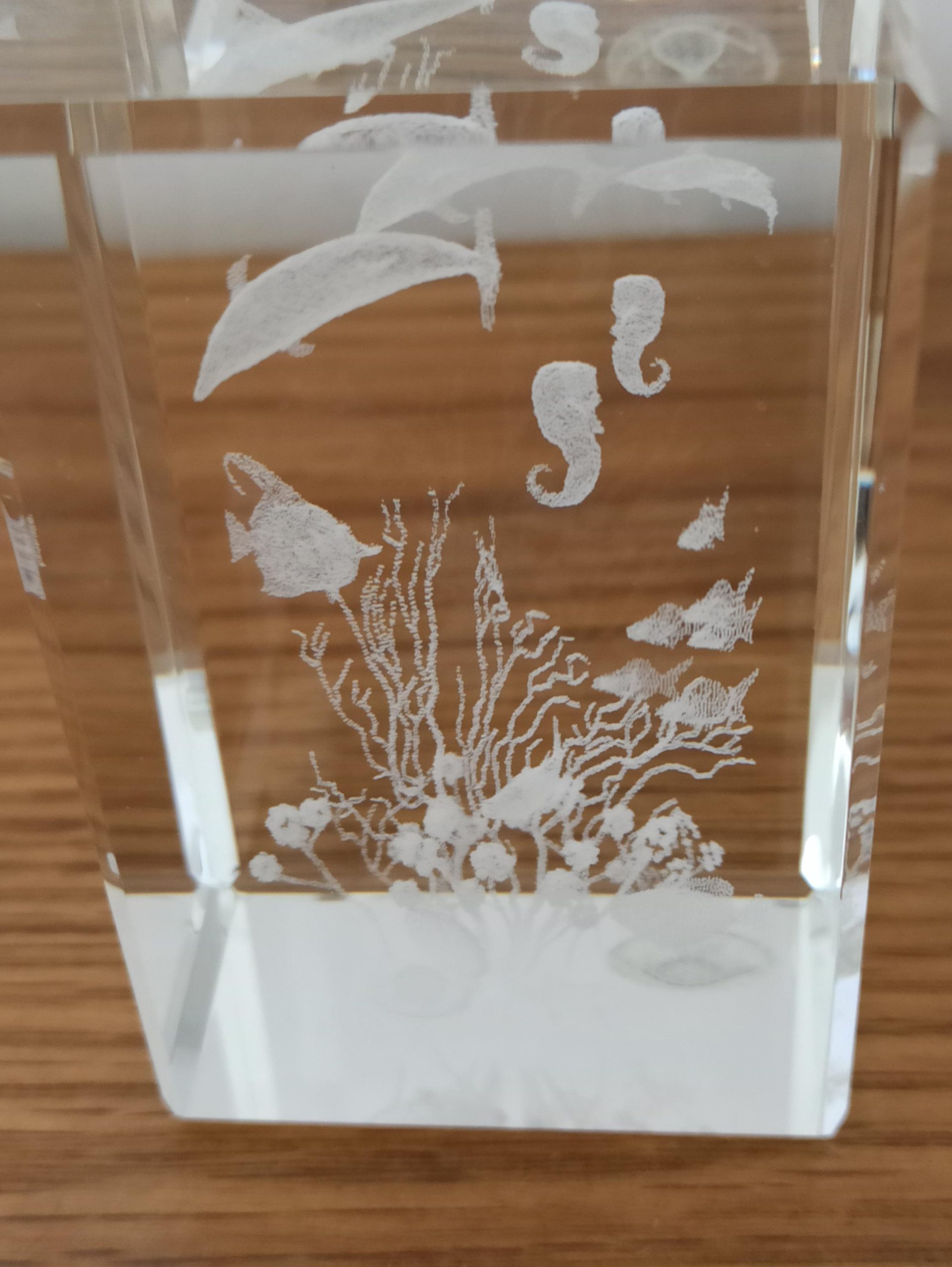 Crystal Impressions Paperweight Glasses. Very Good Condition. Ocean Scene and Bird Scene. - Image 5