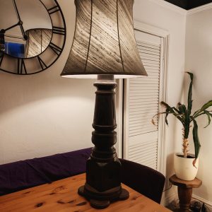 Very Large Handmade Lamp from Full Size Snooker Table Leg - 78cm. PAT tested.