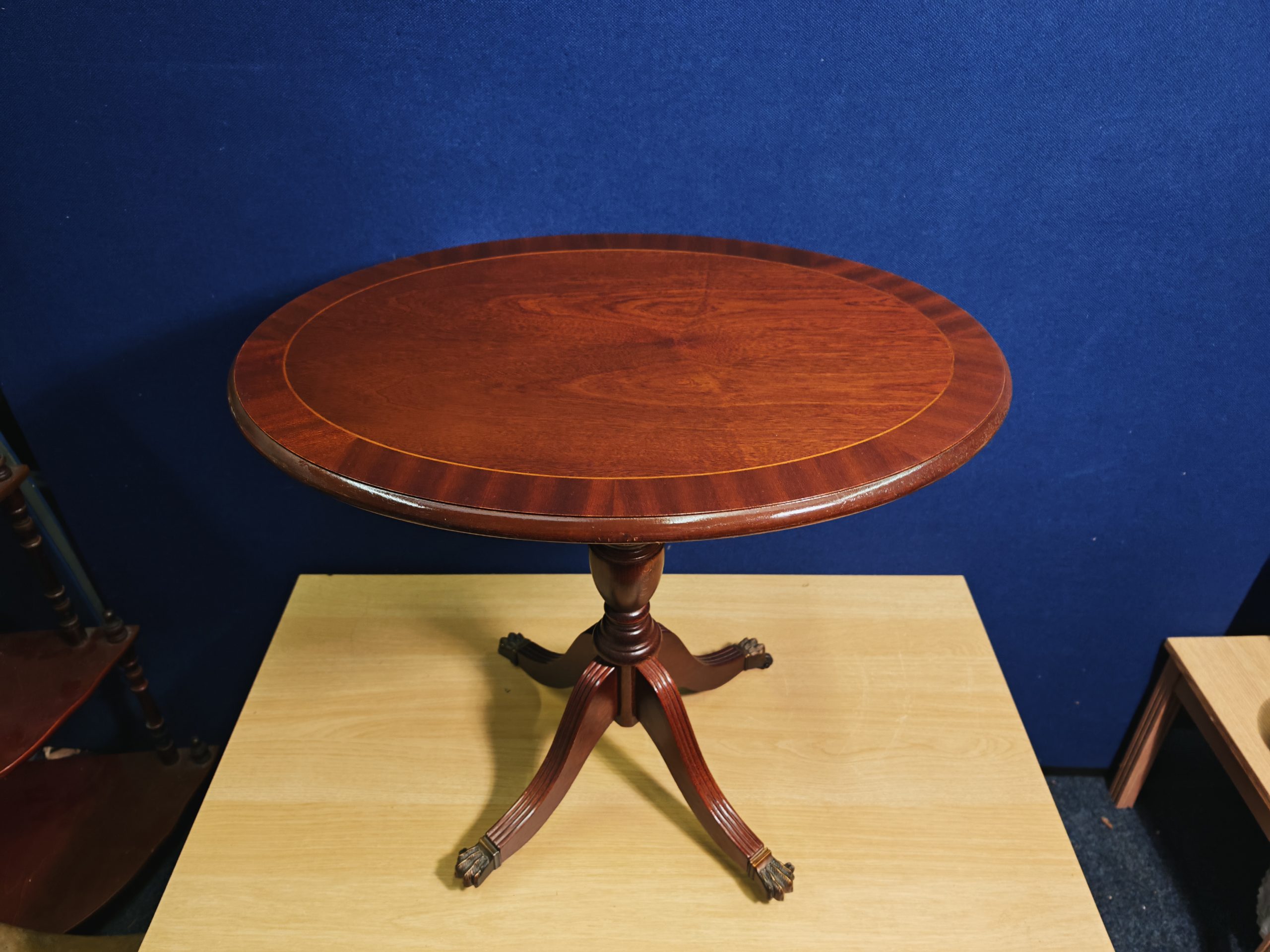 Vintage Mahogany and Mahogany Effect Hall and Side Tables with Green and Gilt Leather Tops - Four Styles - Image 11