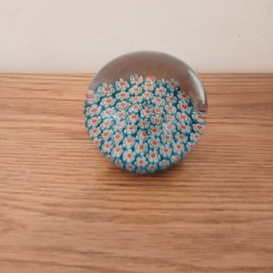 Blown Glass Paperweight Excellent Condition. Featuring a Flower Design.