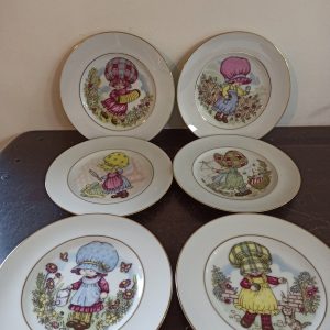 Royal Burlington Fine Bone China Plates. Collectors. Girl with Large Hat. Very Good Condition.