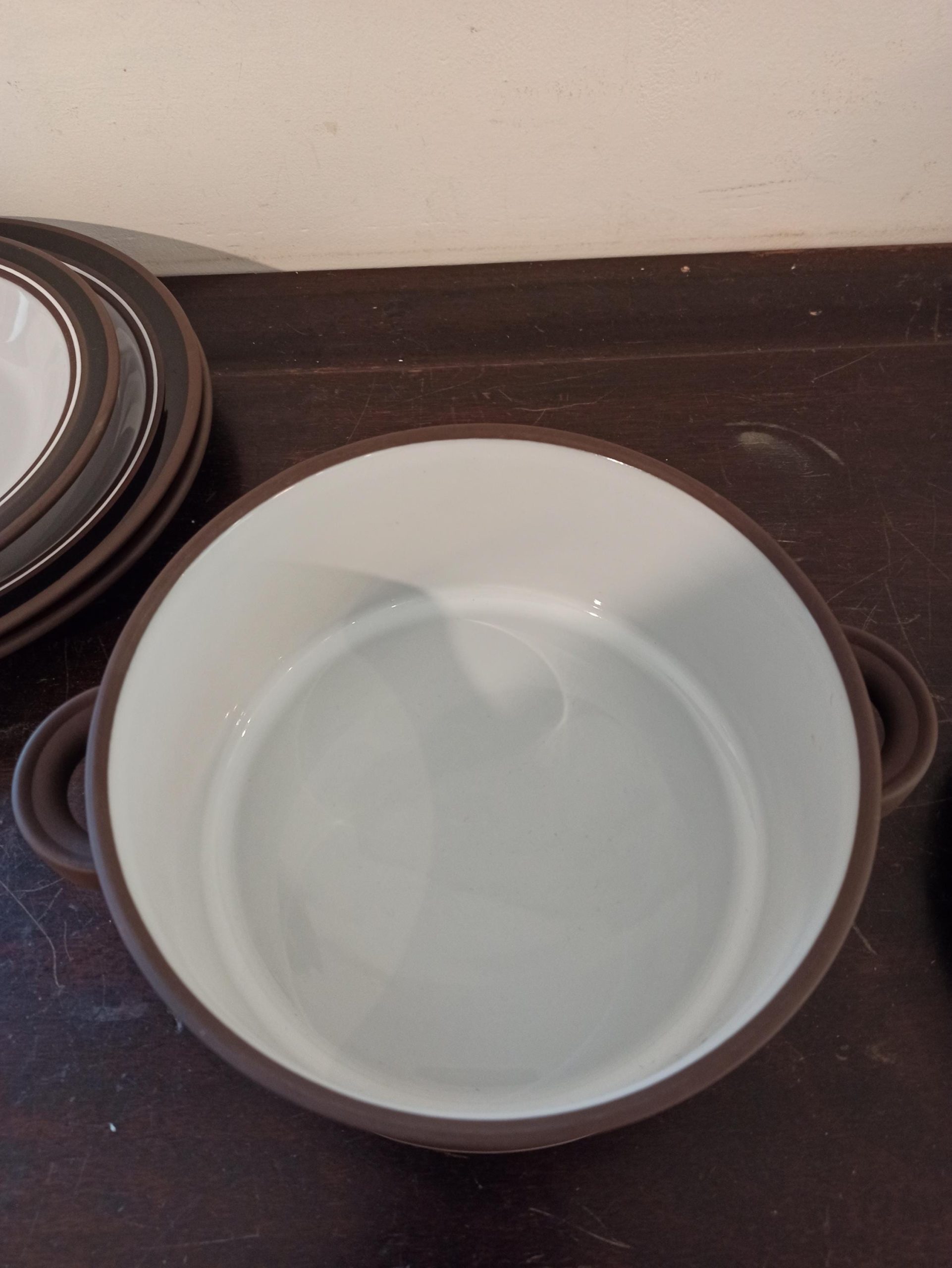 Hornsea Contrast Table Ware. Lidded Tureen, Dinner Plates, Soup/Dessert Bowl. - Image 4
