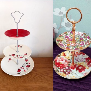 Small Colourful Tiered Fairy Cake Stands - Excellent Condition.