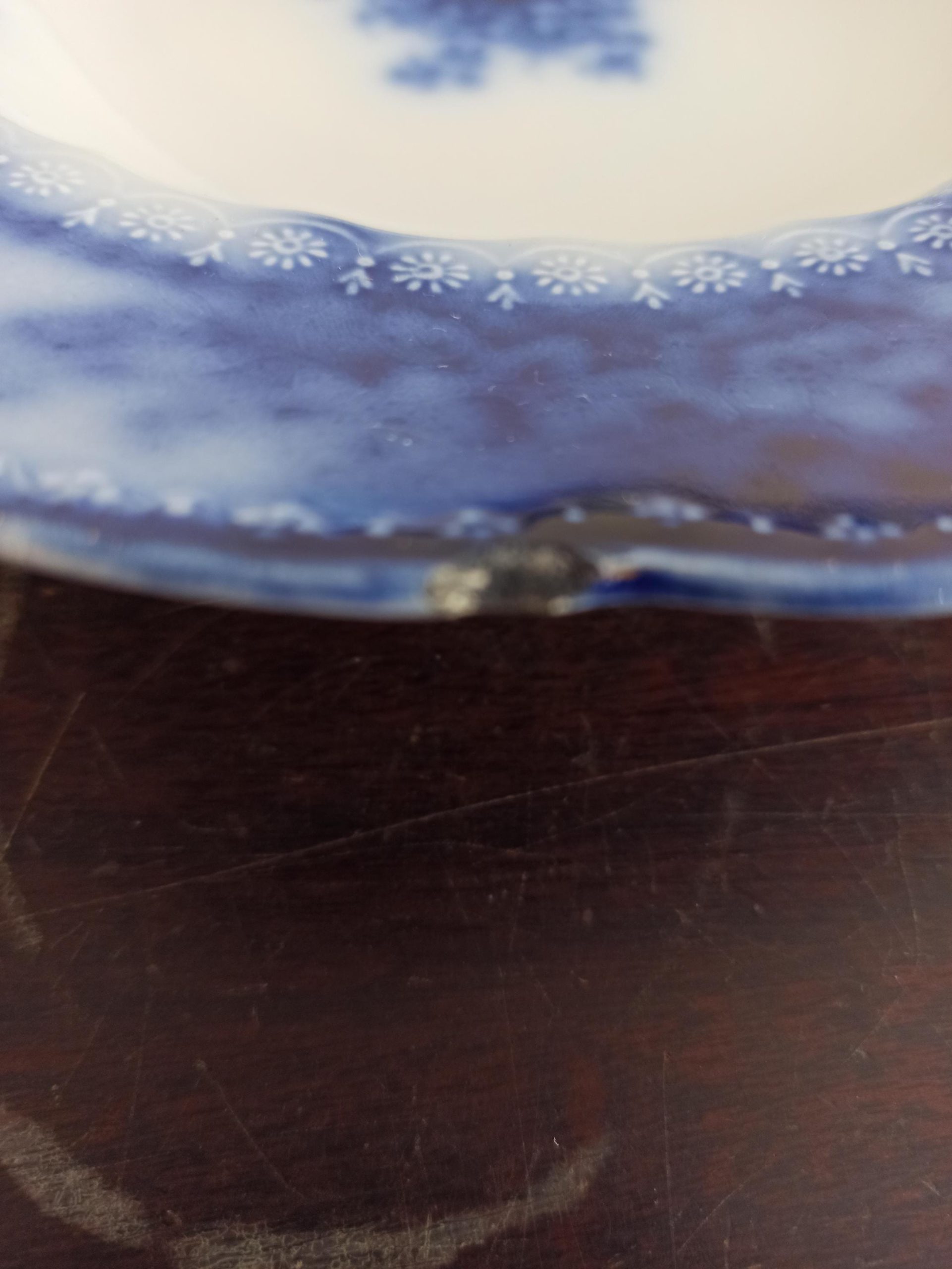 Vintage Alfred Meakin Decorative Porcelain Bowl. Flow Blue. Very Good Condition. - Image 4