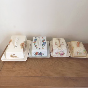 Vintage Butter Dishes and Cheese Dishes.