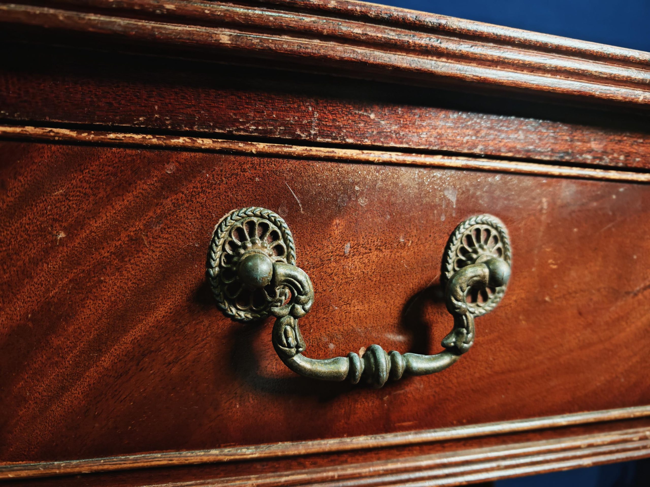 Vintage Mahogany and Mahogany Effect Hall and Side Tables with Green and Gilt Leather Tops - Four Styles - Image 8
